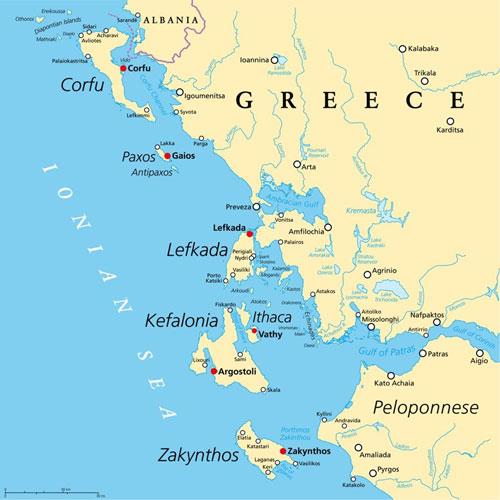 IONIAN ISLANDS ITINERARY / Map & brief story